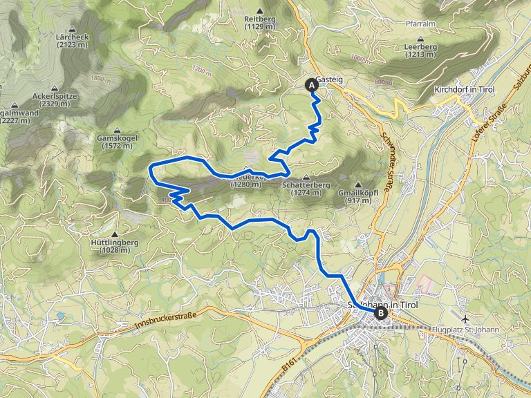 "Kaiserkrone" 5 Gasteig St. Johann in Tirol hike Komoot